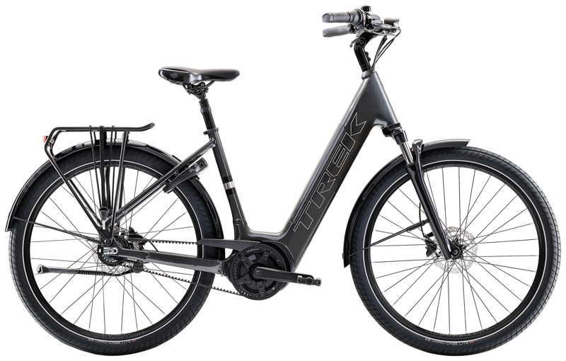 Trek District+ 3 Lowstep Belt E-Bike in Lithium Grey