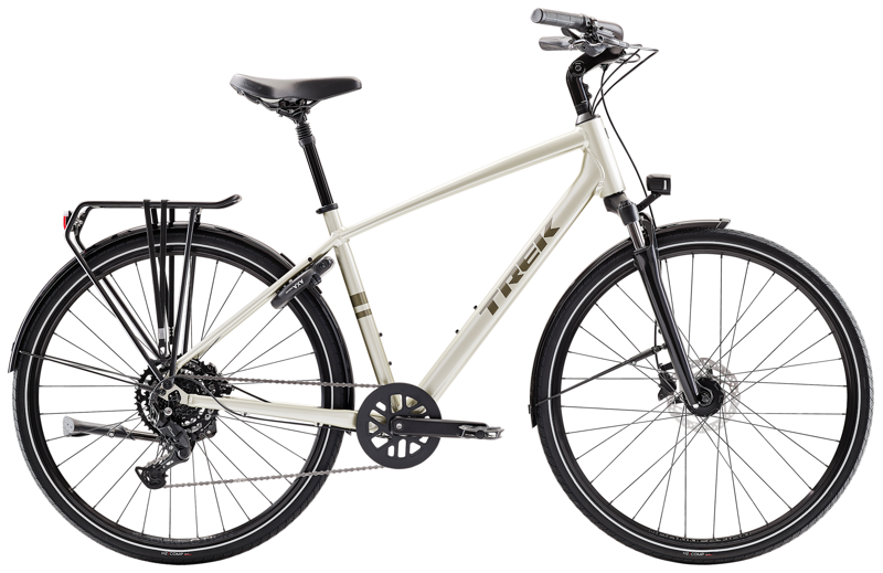 Trek Verve Equipped Hybrid Bike in Lunar Silver