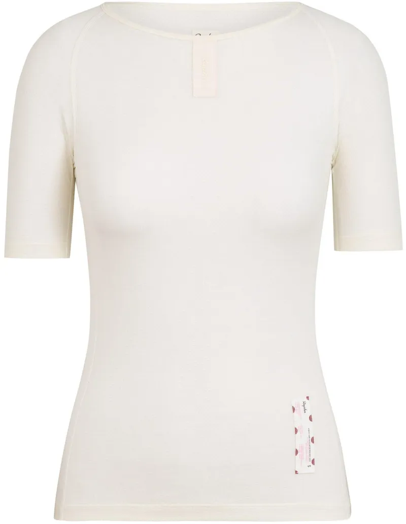 Rapha Womens Short Sleeve Merino Mesh Base Layer in Cream