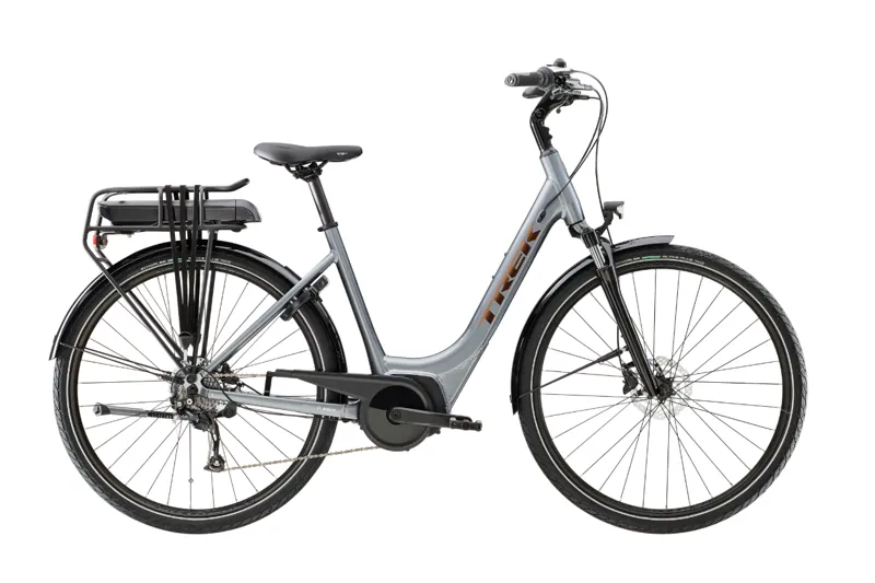 Trek Verve+ 1 Lowstep 300wh Electric Hybrid Bike in Galactic Grey