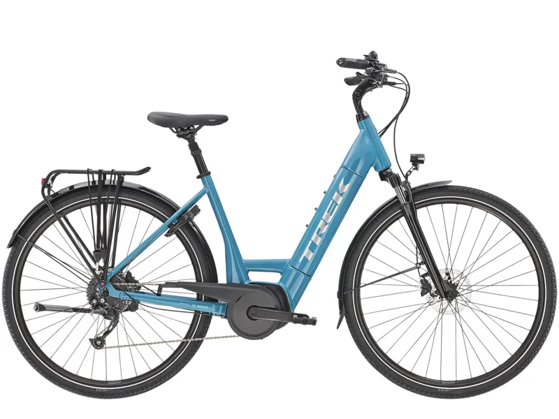 Trek Verve+ 3 Lowstep 400Wh Electric Hybrid Bike in Blue