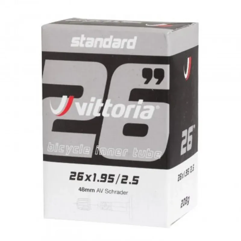 Vittoria Standard 27.5x.1.95/2.50 48mm Schrader Valve Inner Tube in Black