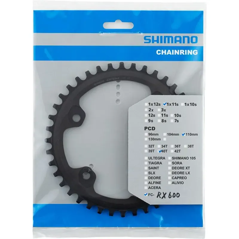 Shimano FCRX600 GRX 600 40t Chainring in Black 11speed-1