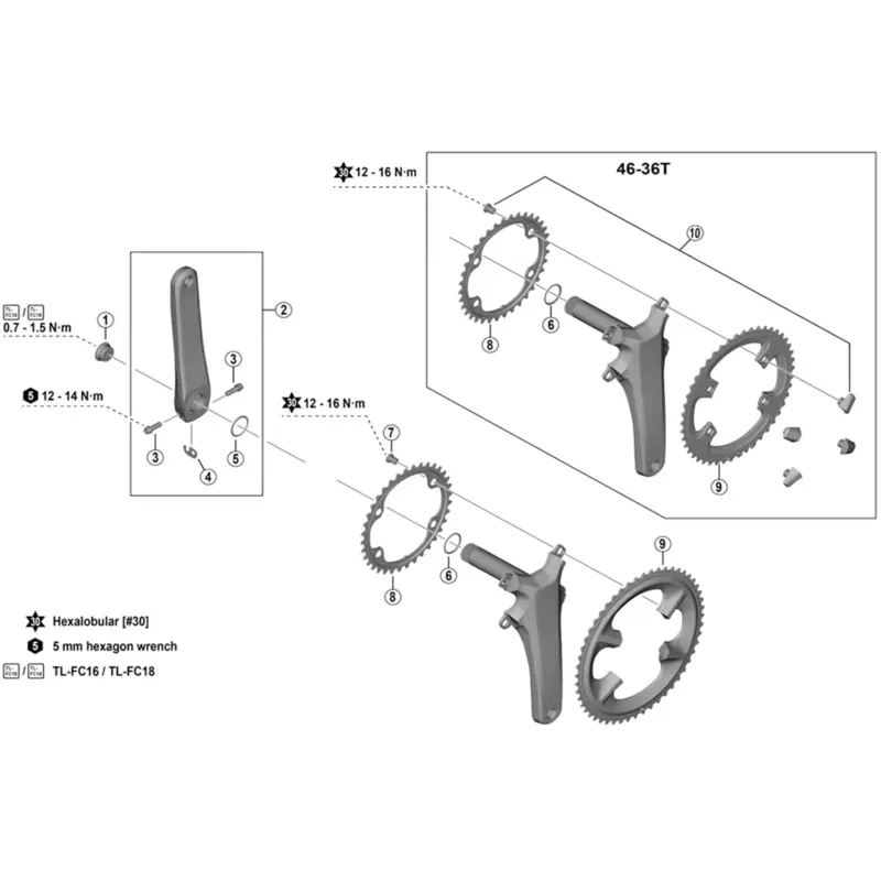 Shimano FC R8100 Ultegra 12 speed inner chainring 34Tooth for double-1