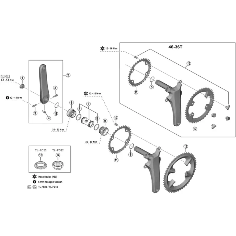 Shimano FCR8100 50 tooth 12 Speed Chainring-1